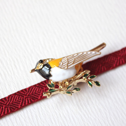 ●帯留/帯留め 黄色い小鳥 2枚目の画像