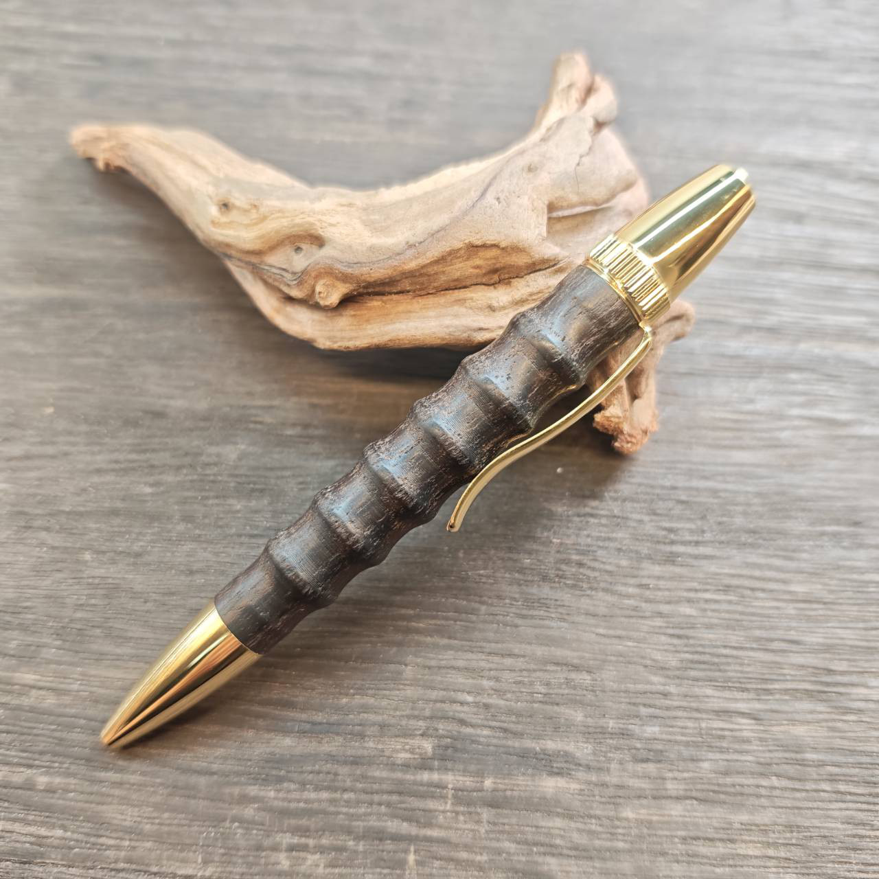 ツイスト式木軸ボールペン/シャム柿/ゴールド/No.2602048