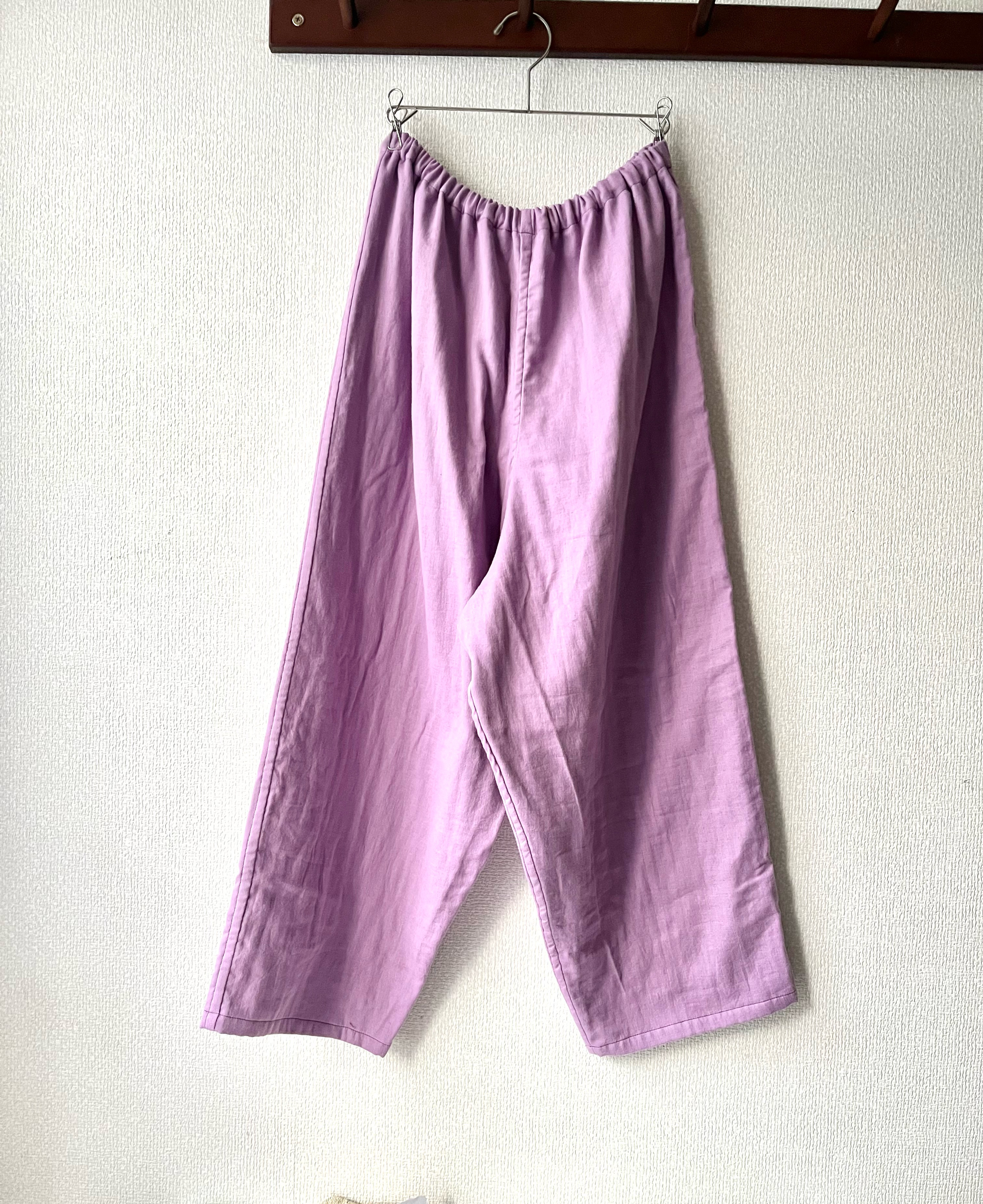 三重ガーゼのパジャマズボン【ラベンダー】 4,698円