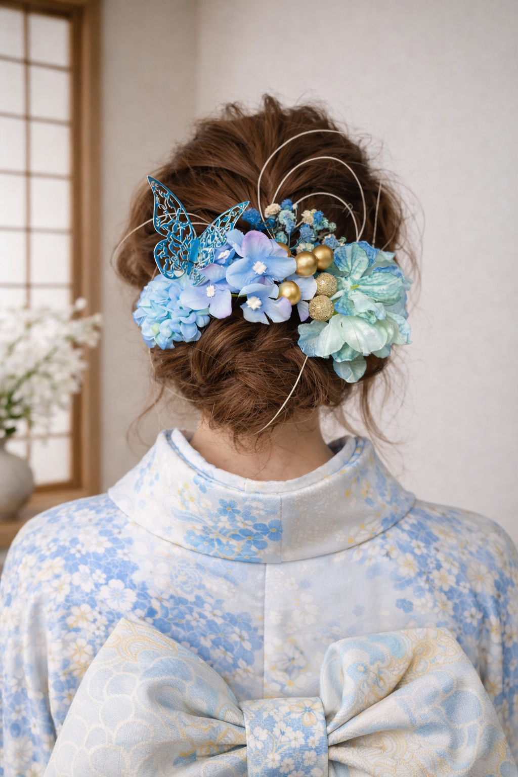 ブルー系 和風かんざし 髪飾り｜着物・成人式・結婚式・卒業式