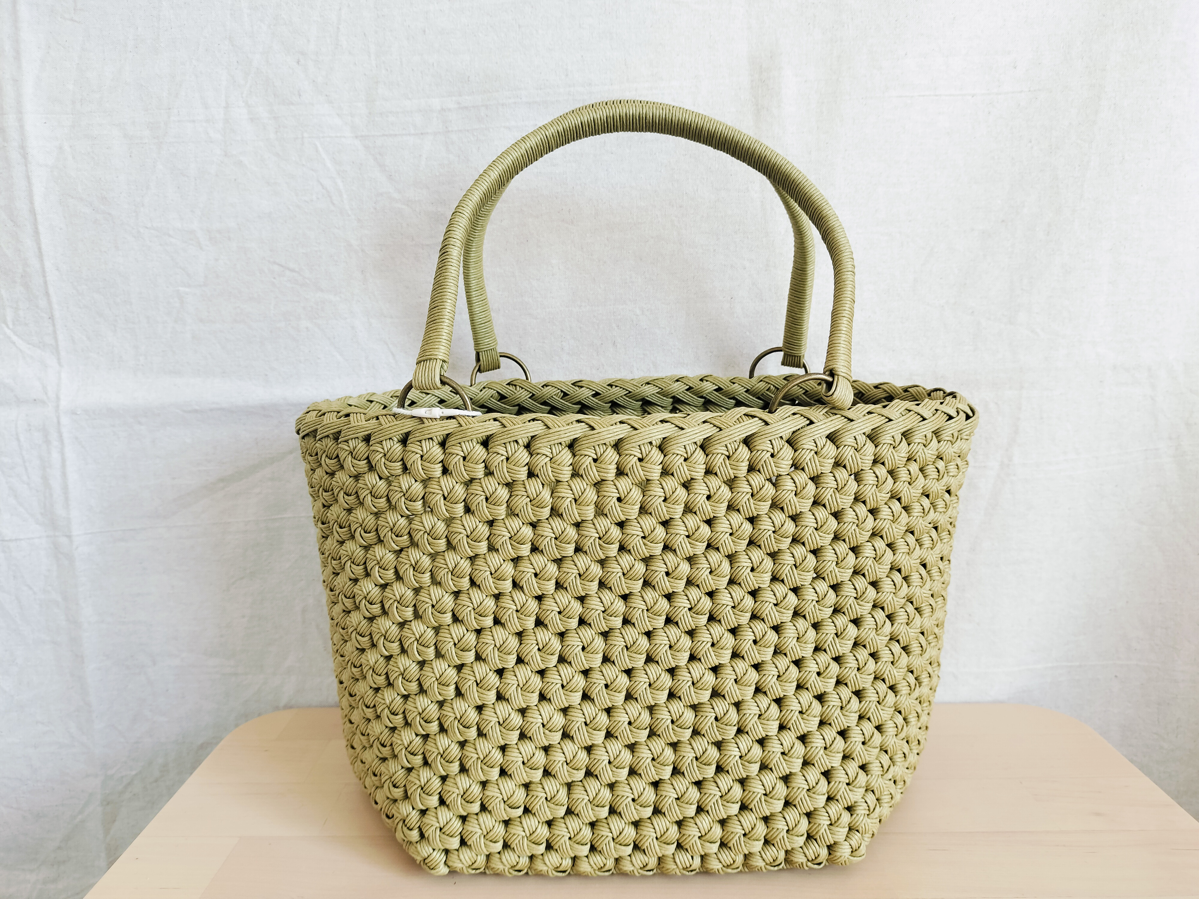 毎日のかごバッグ（アンティークグリーン）