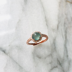 R100-010］ ジェイド JADE ヒスイ 本翡翠 くりぬき リング 天然石