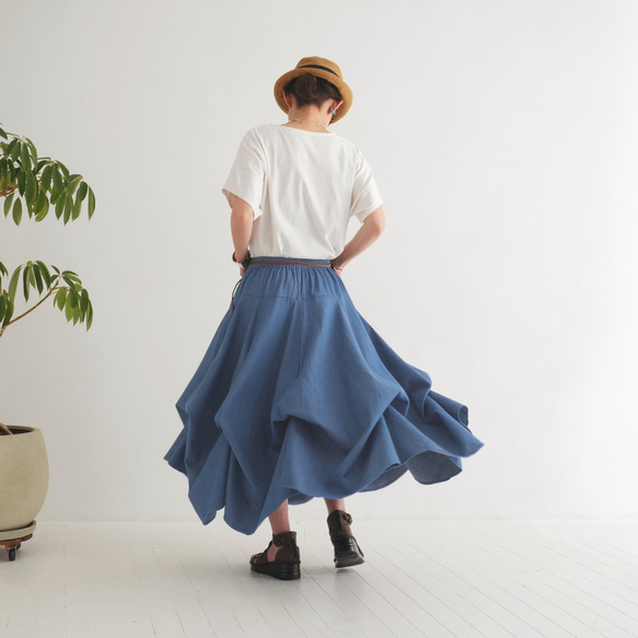 新款牛仔【自由搭配半身裙】銷售超過1500件 * 可自由搭配 * 隨心而動，展現優美身形 * 靛藍色 第2張的照片