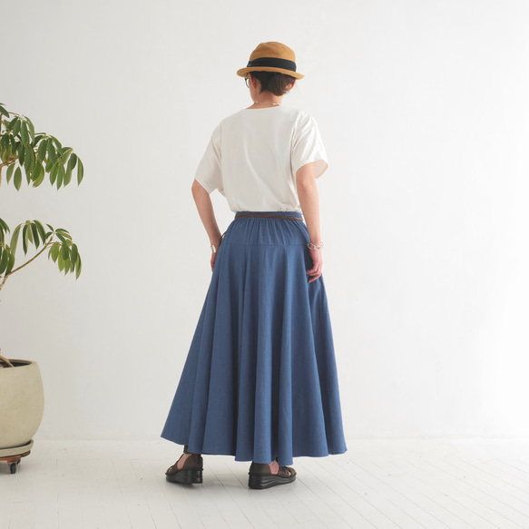 新款牛仔【自由搭配半身裙】銷售超過1500件 * 可自由搭配 * 隨心而動，展現優美身形 * 靛藍色 第8張的照片