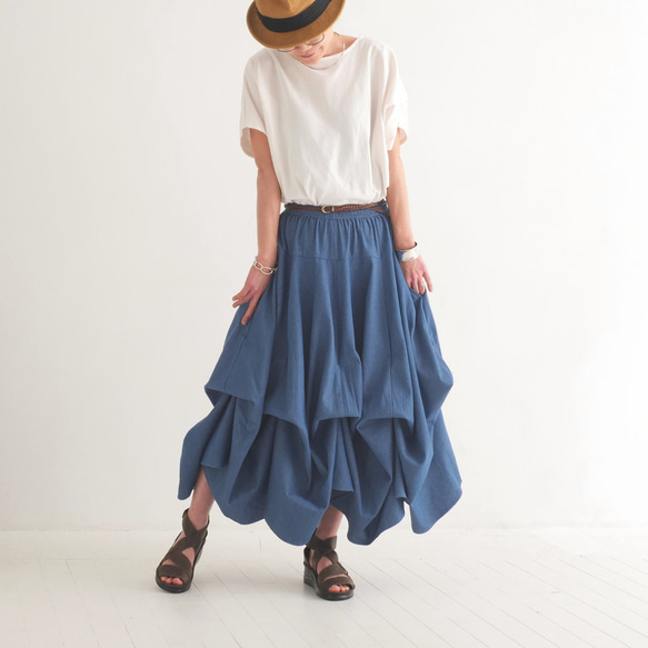 新款牛仔【自由搭配半身裙】銷售超過1500件 * 可自由搭配 * 隨心而動，展現優美身形 * 靛藍色 第4張的照片