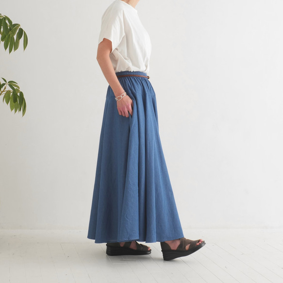 新款牛仔【自由搭配半身裙】銷售超過1500件 * 可自由搭配 * 隨心而動，展現優美身形 * 靛藍色 第7張的照片