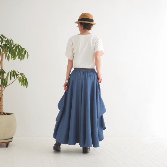 新款牛仔【自由搭配半身裙】銷售超過1500件 * 可自由搭配 * 隨心而動，展現優美身形 * 靛藍色 第12張的照片