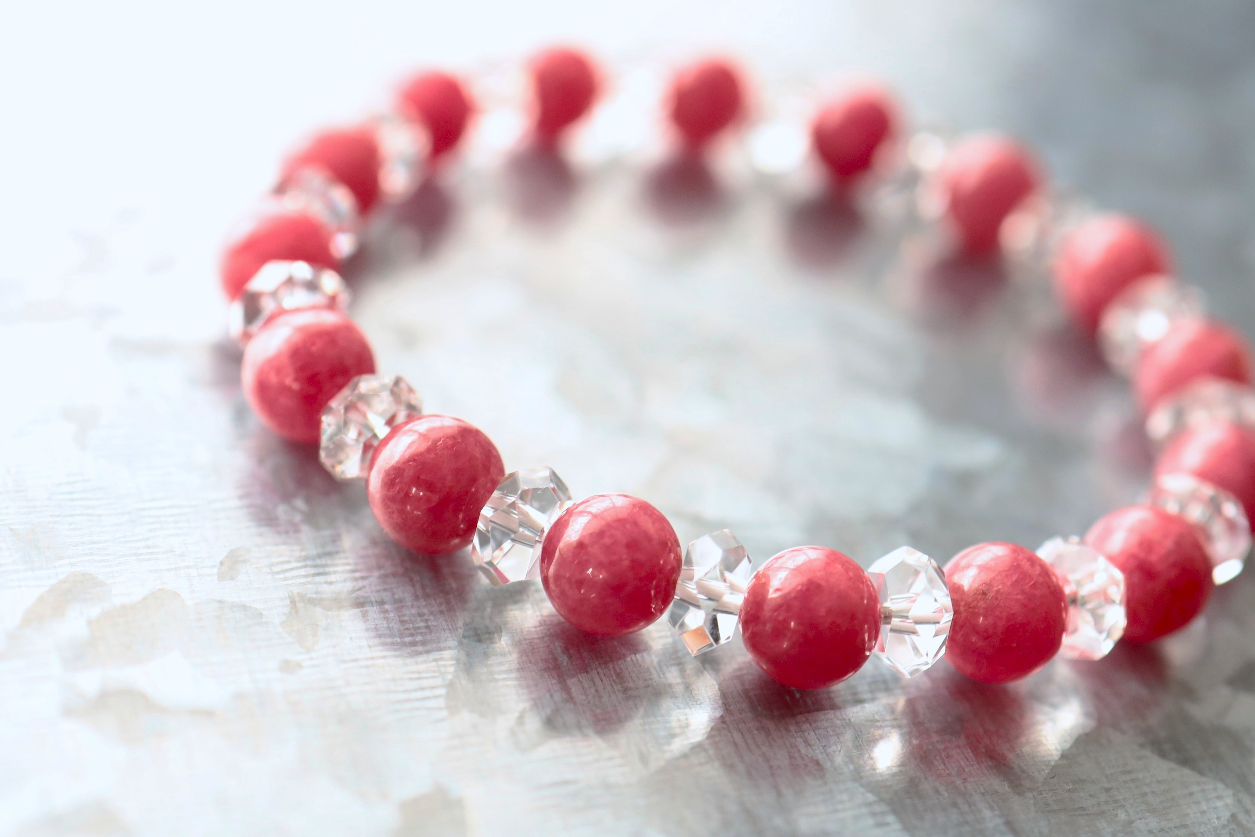 …☆スーパープレミアムブレス☆希少：ブラジル産☆インペリアルロードナイト：8ミリ＆水晶☆天然石☆…