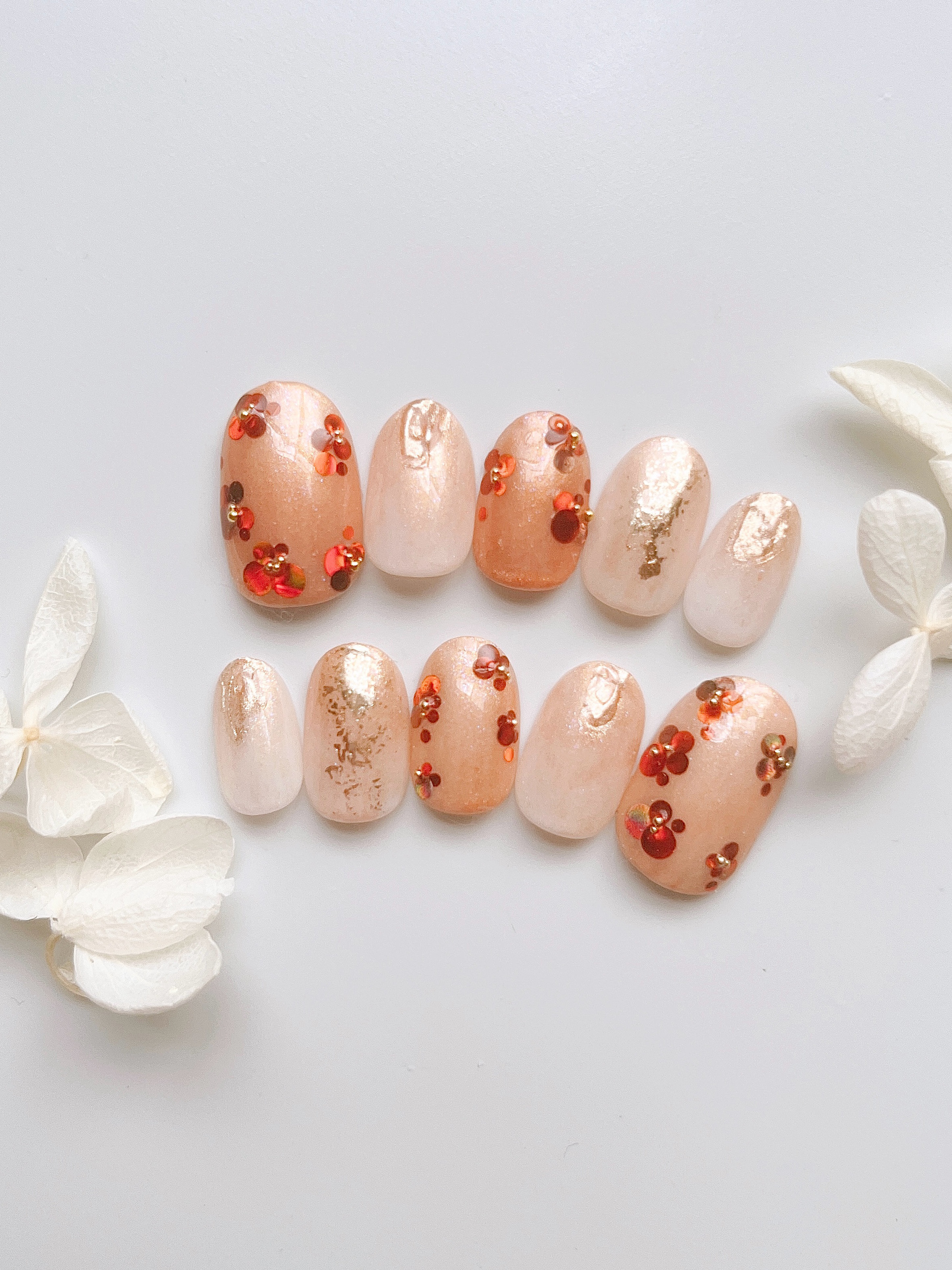 成人式・フラワーネイルチップ