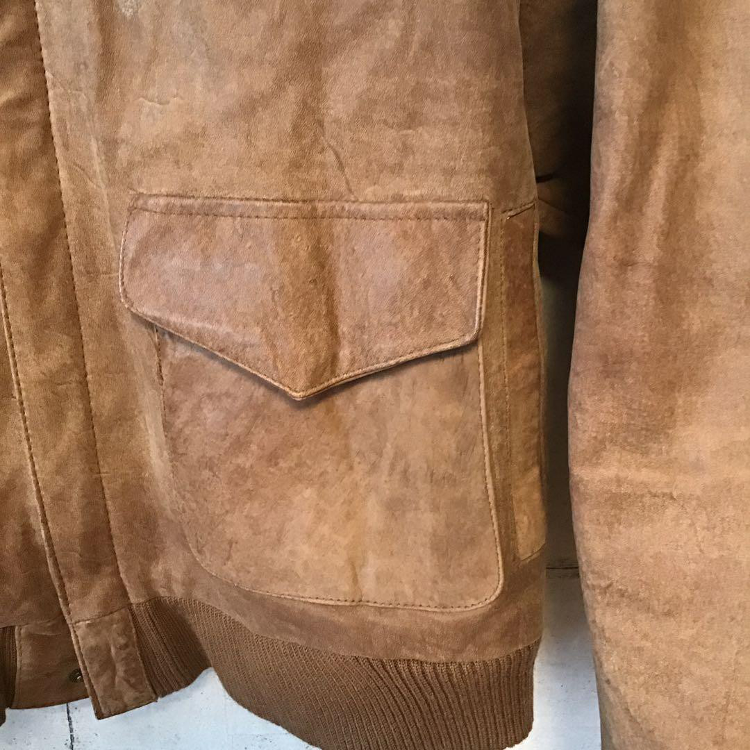 希少 80s A-2 フライトジャケット M カスタムステンシル ペイント カウレザー 茶