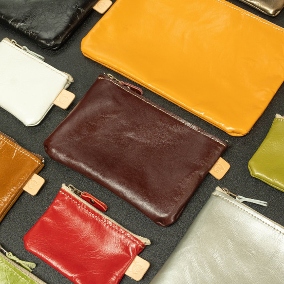 好きな色を選んで作れる3サイズの本革ポーチセット
