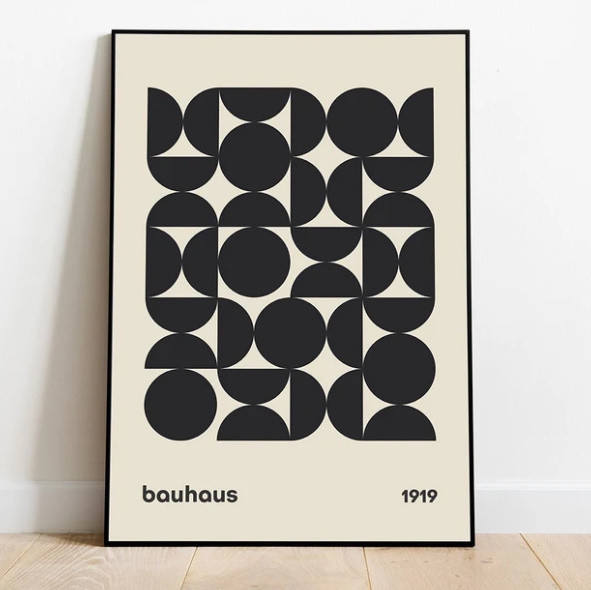 バウハウス Bauhaus ミッドセンチュリー レトロ モダン 抽象芸術 キャンバスアートポスター 50×70cm