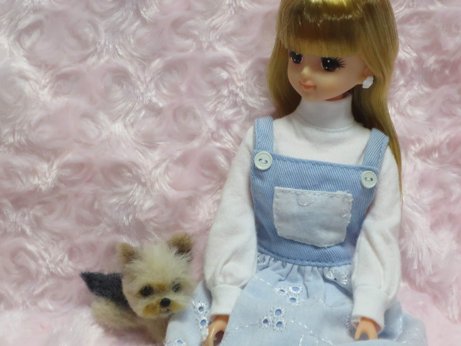羊毛フェルト犬ヨークシャーテリア ヨーキー ミニチュアドールハウス リカちゃん ジェニーちゃん ブライスちゃんのペットに