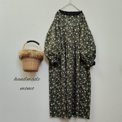 ウィリアムモリス コーデュロイ レスター ギャザーワンピースfree A