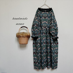 ウィリアムモリス コーデュロイ ギャザーワンピースfree B ワンピース