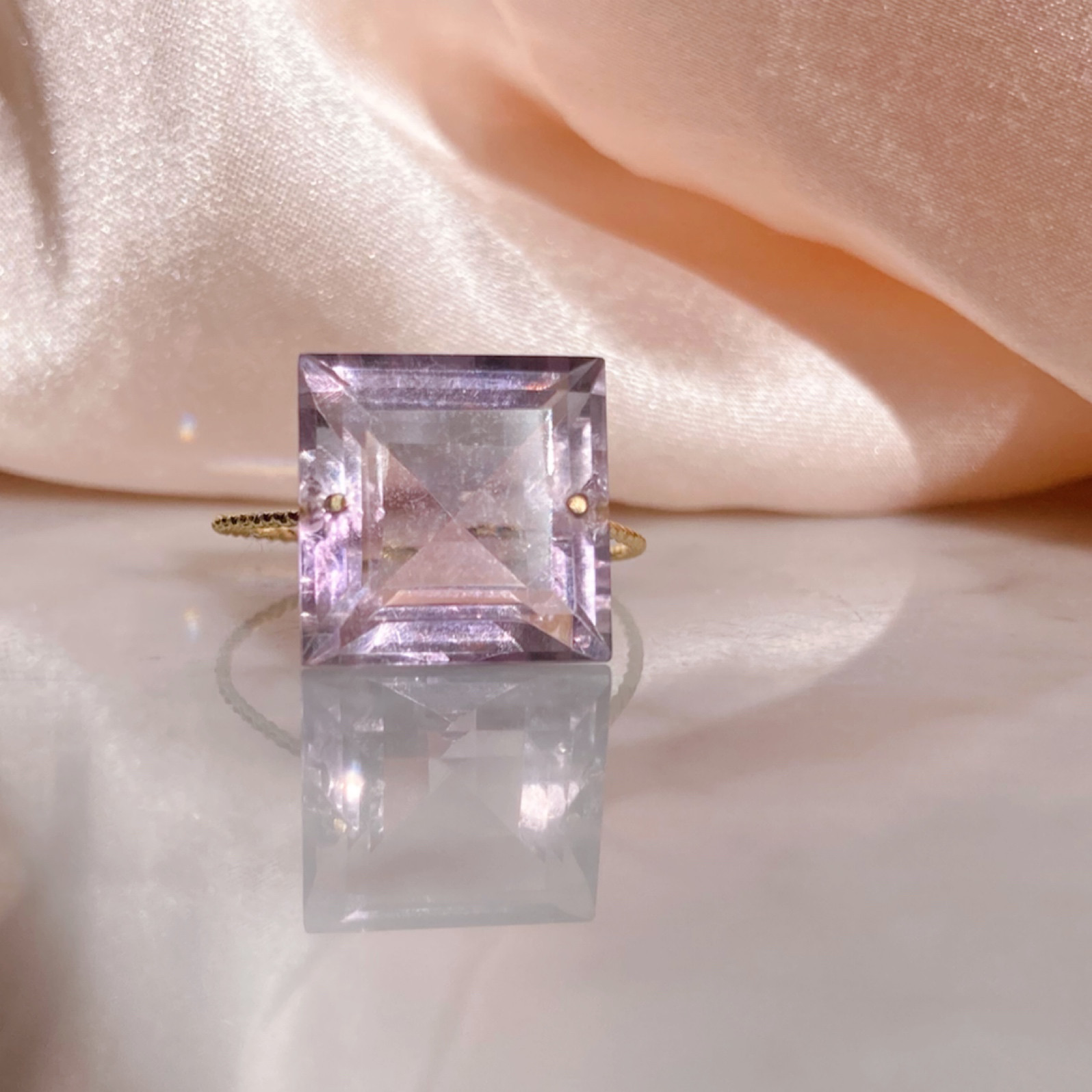 Prana candy gem ✴︎大粒ローズドフランスアメジスト✴︎k14gf リング