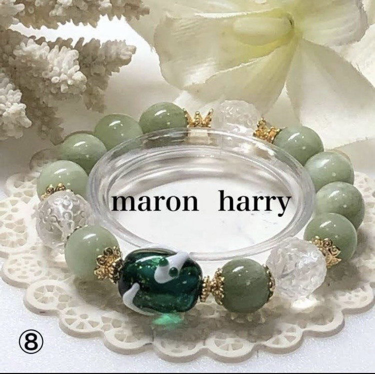 ⭐️大人気⭐️白蛇とんぼ玉・天然石ブレスレット•*¨*•.¸¸♬