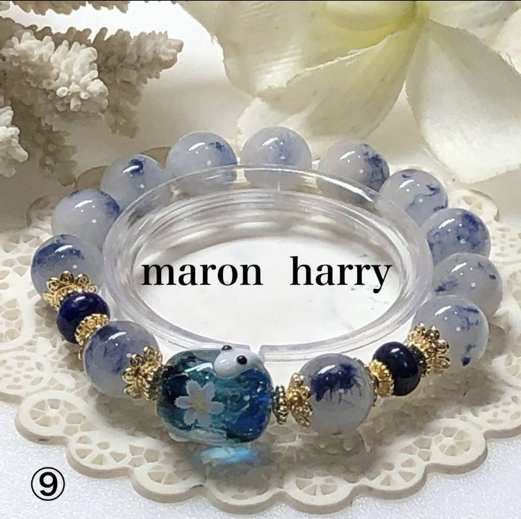 ⭐️大人気⭐️白蛇とんぼ玉・天然石ブレスレット•*¨*•.¸¸♬