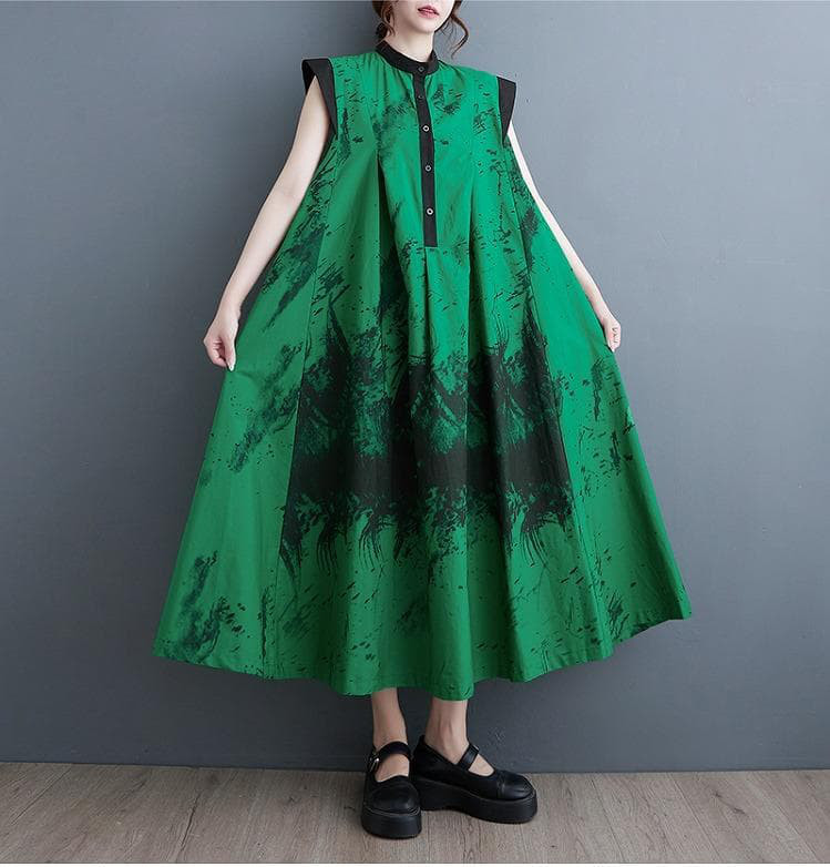 大きいサイズ レディース ワンピース　ノースリーブ　春夏 秋 新品 ロング