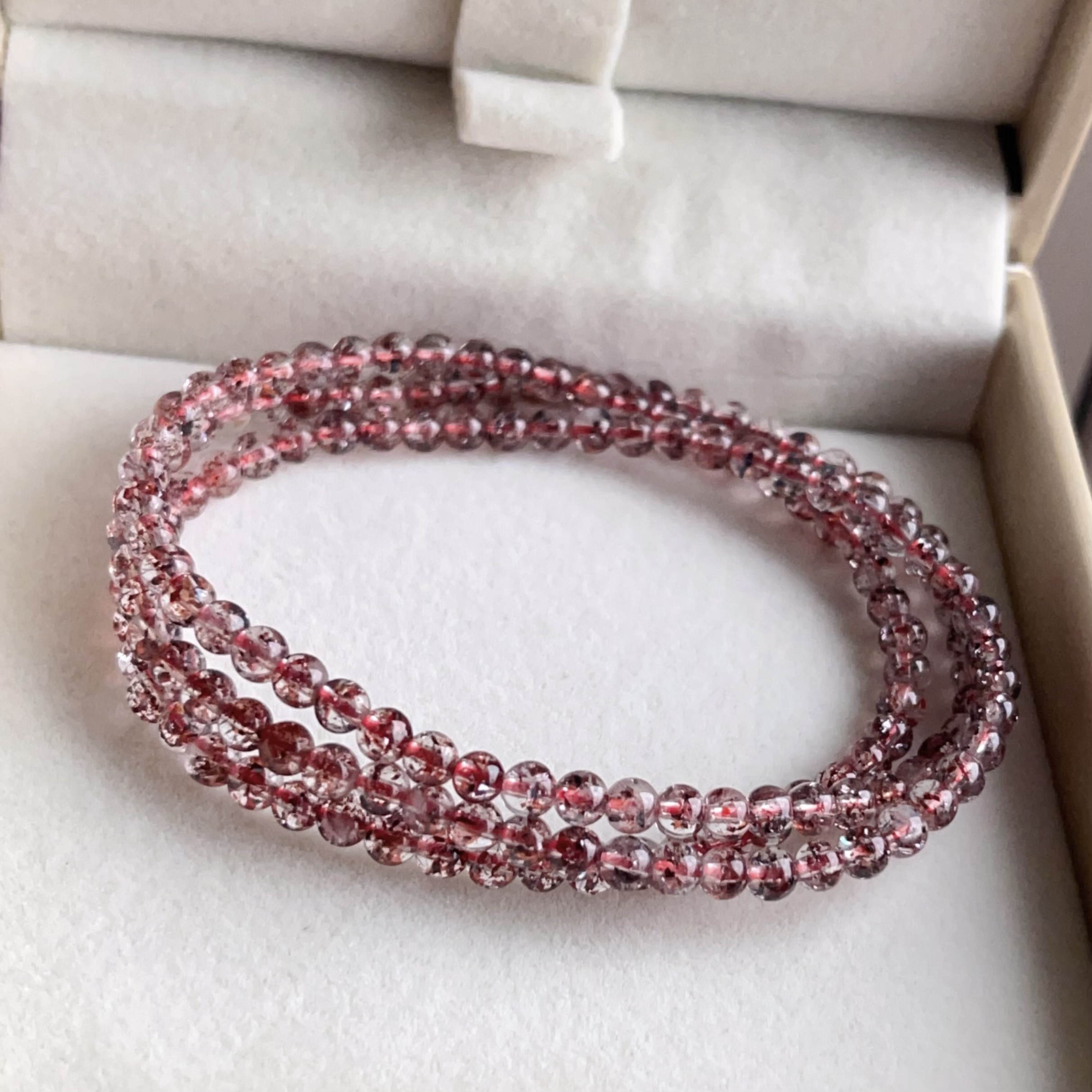 天然無処理　レッド　レピドクロサイトインクォーツ ブレスレット　No888