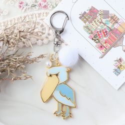 送料込み】 ハシビロコウ キーホルダー 鳥 アニマル レジン 空枠