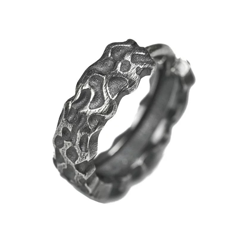 シルバー925 職人鍛造ピアス 鍛鍊 槌目 燻し加工 ヴィンテージ加工 メンズ レディース