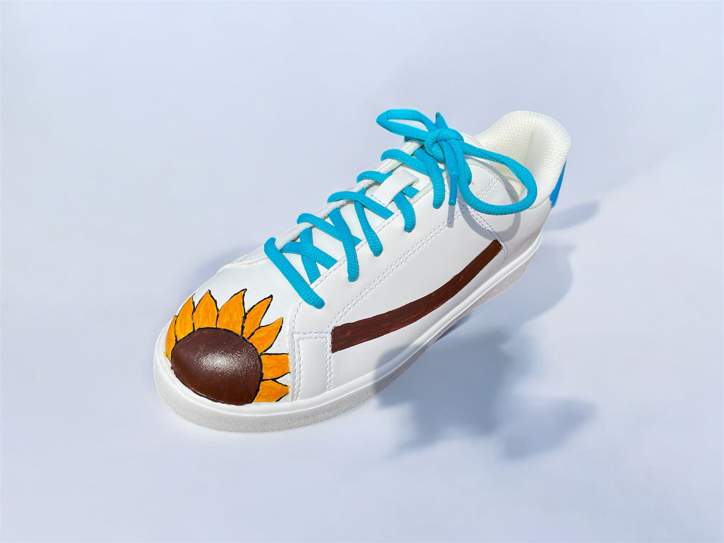 【パリ展出展作家】ひまわり｜手描きペイントスニーカー（受注生産/持ち込み可）|ギフト|お祝い