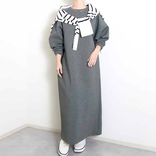 ︎✖︎ ジャンポールゴルチエ ロング ワンピース コットン ニット グレー L 春の新作【体型を気にしなくていい】ワンピース / コットンベースの