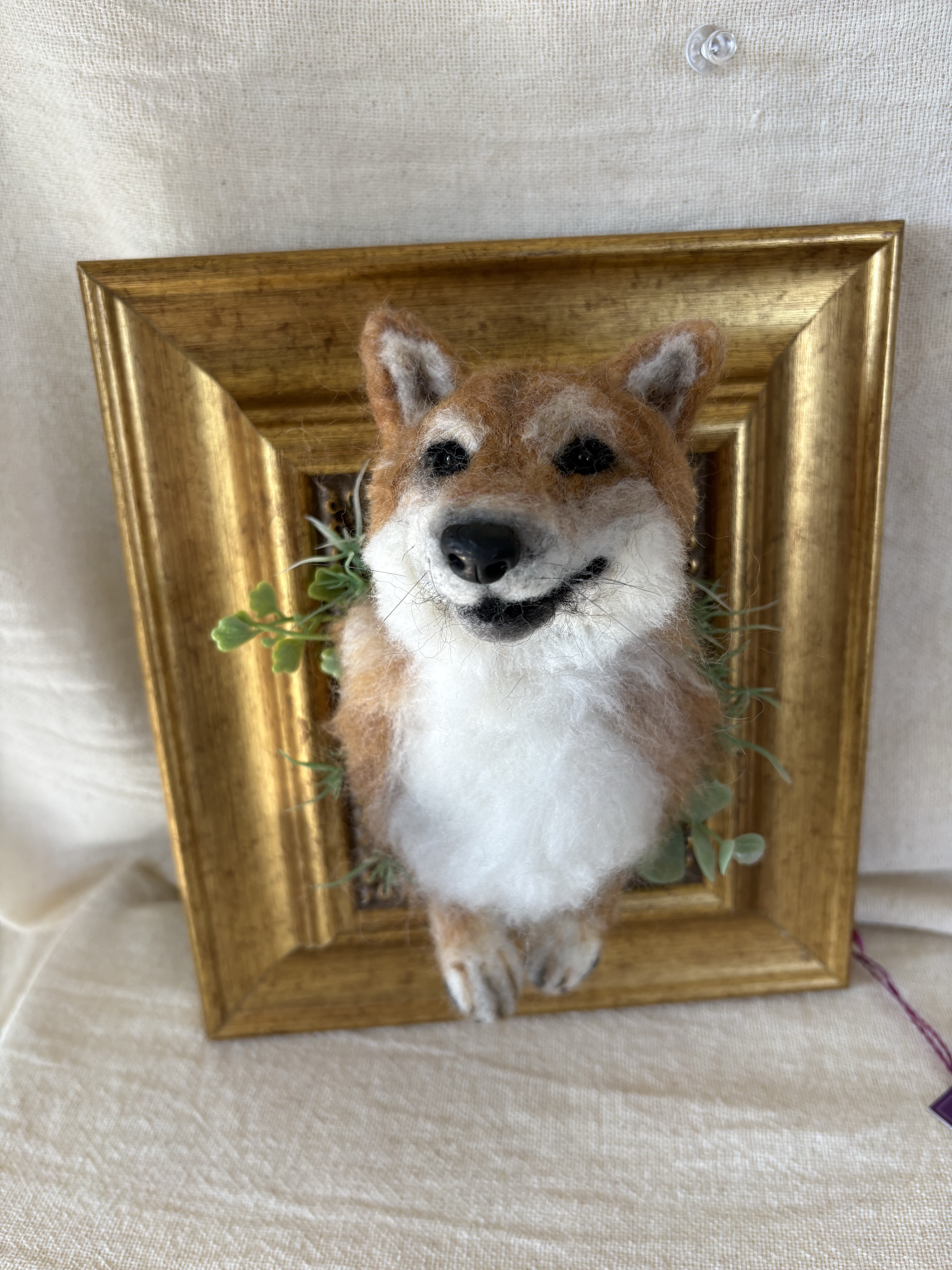 柴犬　フレーム　額　羊毛フェルト　羊毛犬　プレゼント　愛犬　メモリアル