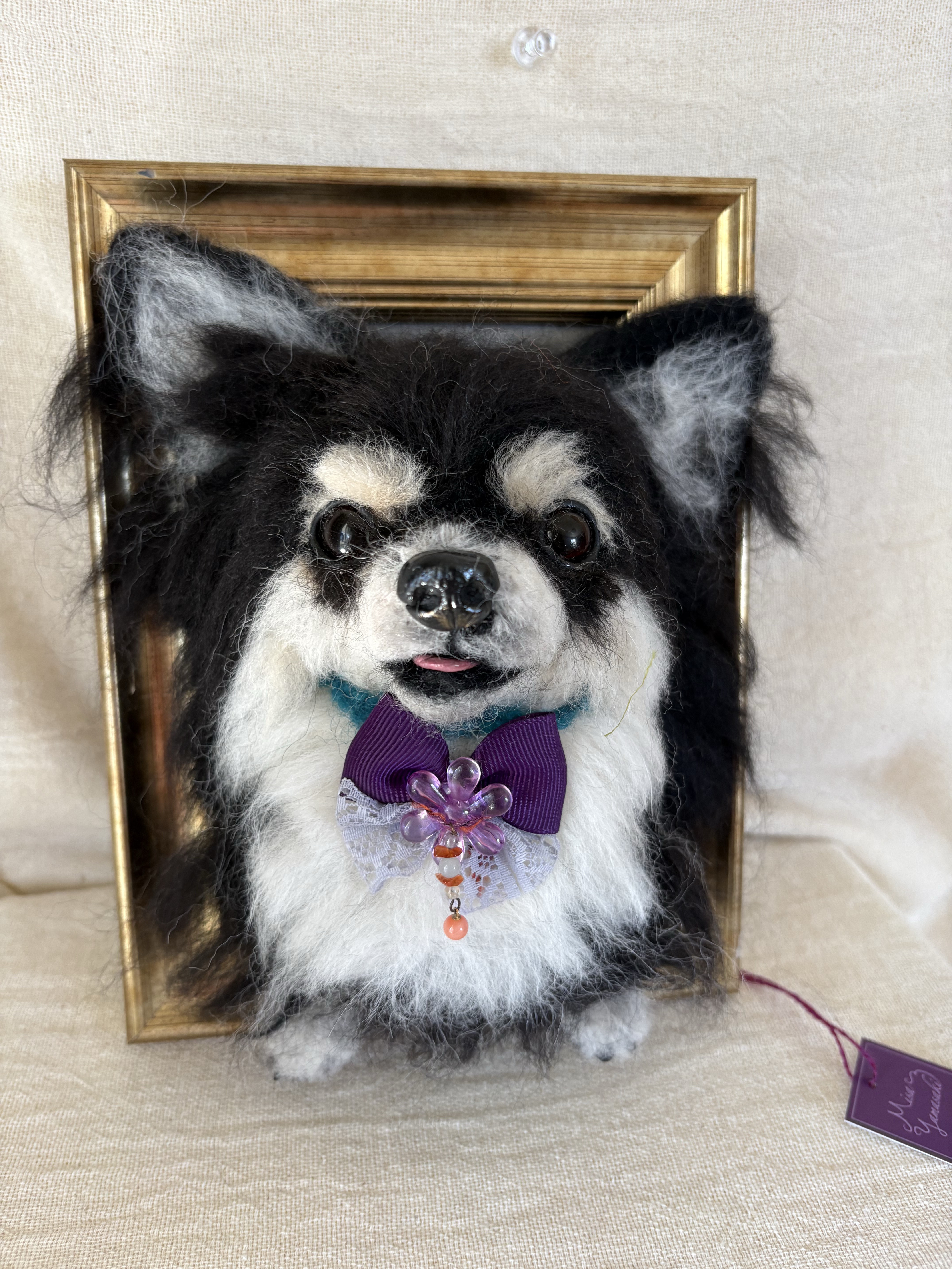 チワワ　ちわわ　羊毛フェルト　羊毛犬　フレーム　額　プレゼント　愛犬　メモリアル