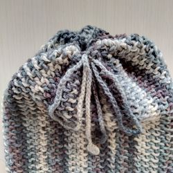 帽子＆スヌード2way☆グレー系＋茶色＊洗濯機OK！ 10枚目の画像