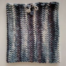 帽子＆スヌード2way☆グレー系＋茶色＊洗濯機OK！ 9枚目の画像