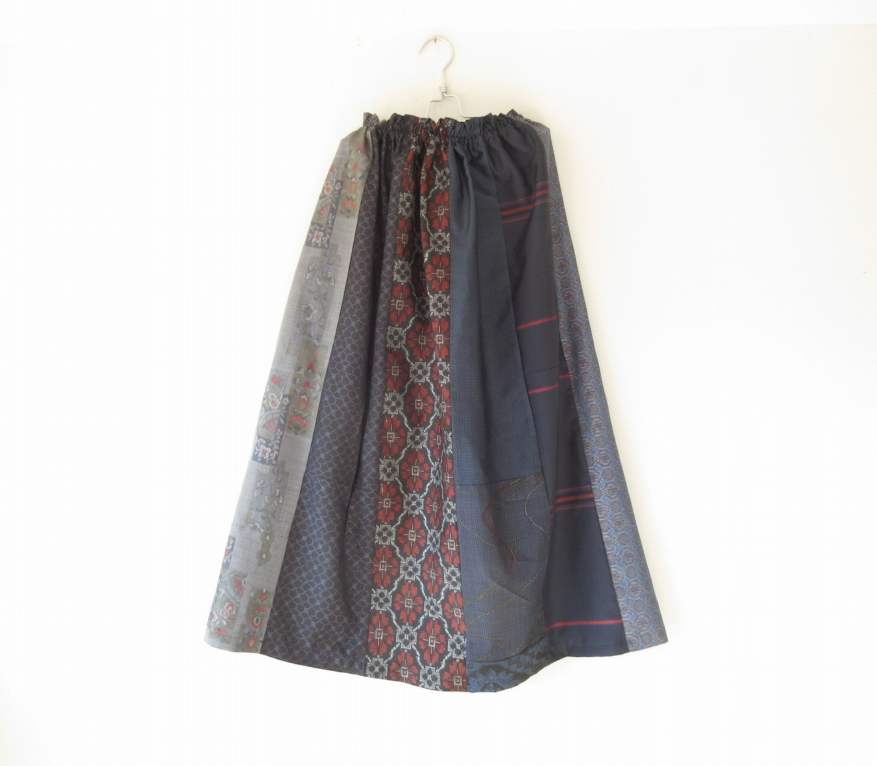☆大島紬着物ロングスカート☆パッチワーク♪/31ks062
