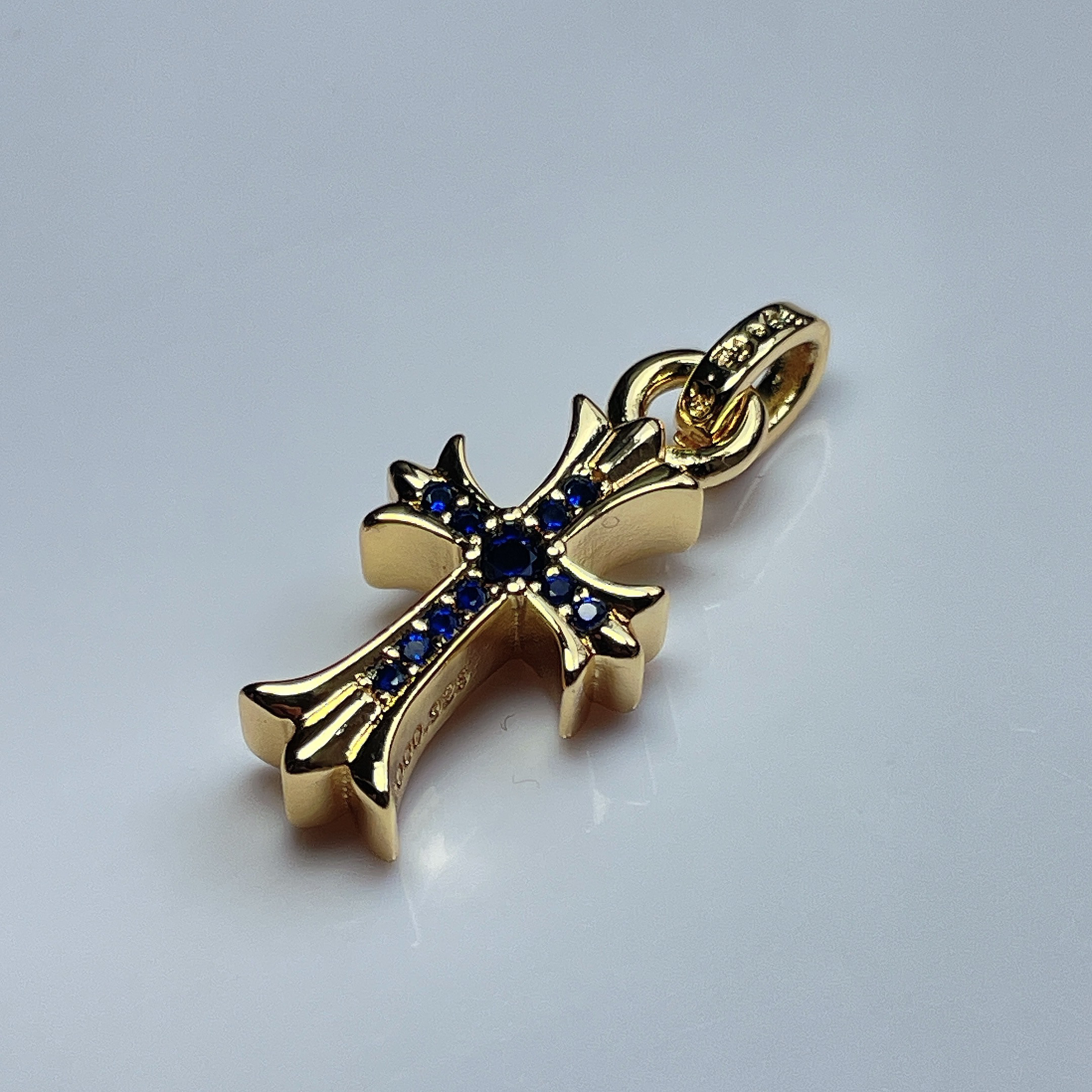 【ペンダント】 ベビーファット ２２ｋ加工 ブルー パヴェ silver９２５ 刻印入り