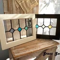 ステンドグラスパネル 昭和レトロガラス モザイク柄 その他インテリア