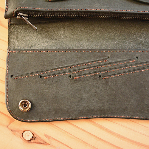 イタリアンレザー ロングトラッカーウォレット メンズ 長財布 本革