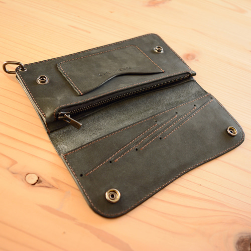 イタリアンレザー ロングトラッカーウォレット メンズ 長財布 本革