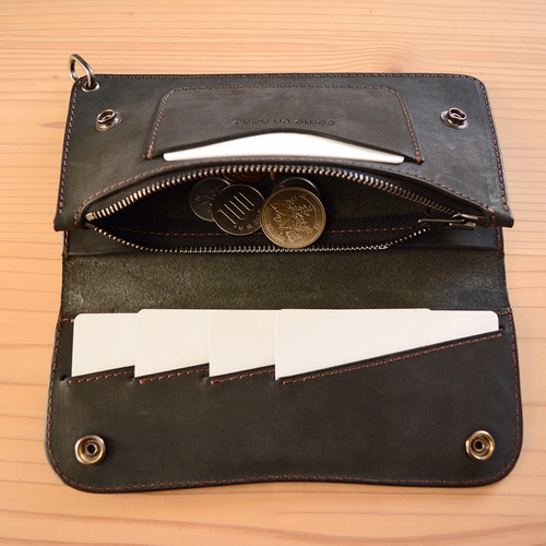 イタリアンレザー ロングトラッカーウォレット メンズ 長財布 本革