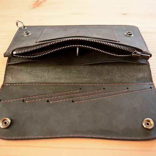 イタリアンレザー ロングトラッカーウォレット メンズ 長財布 本革