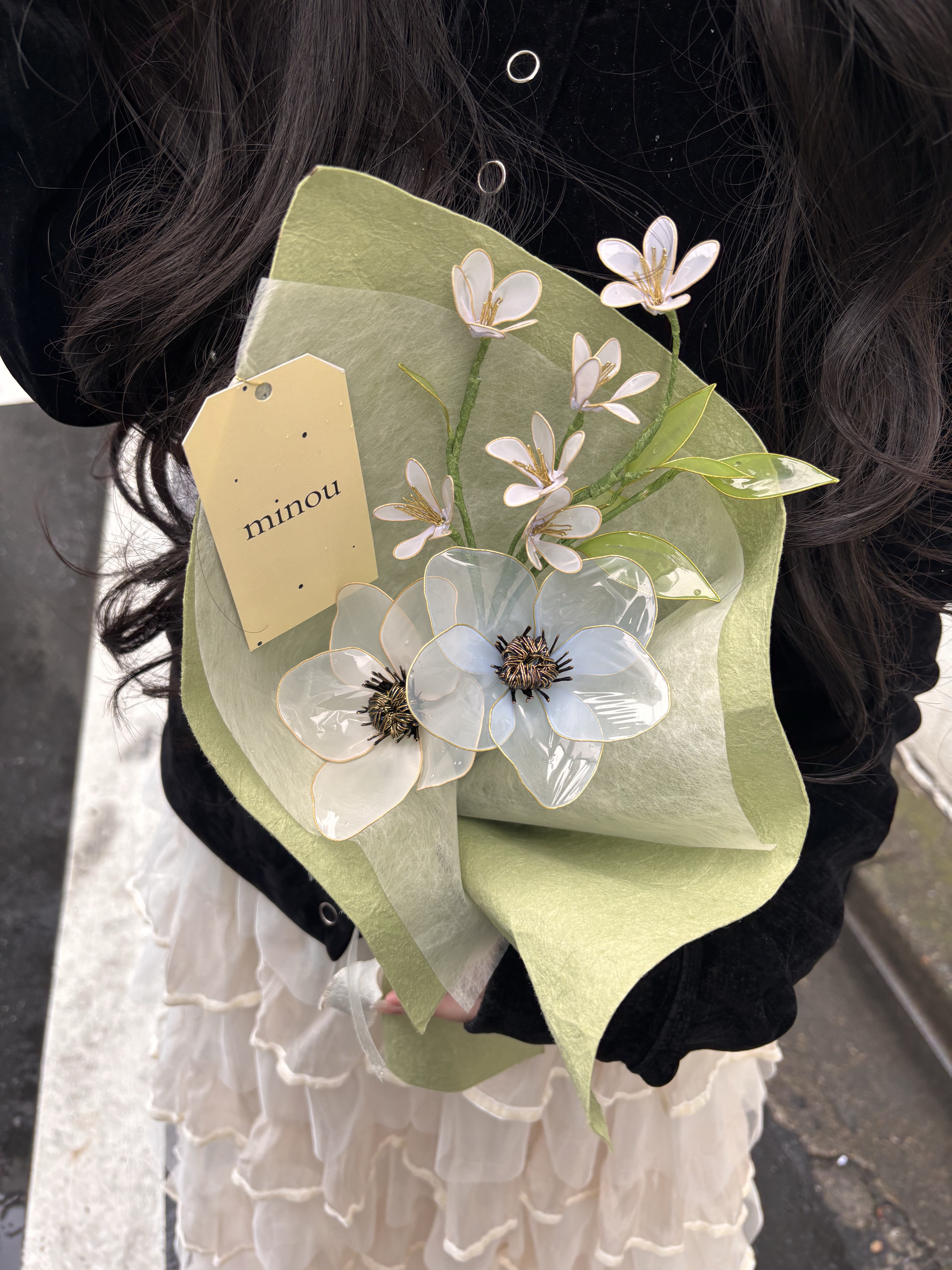 milky anemone spring bouquet ミルクカラーアネモネブーケ
