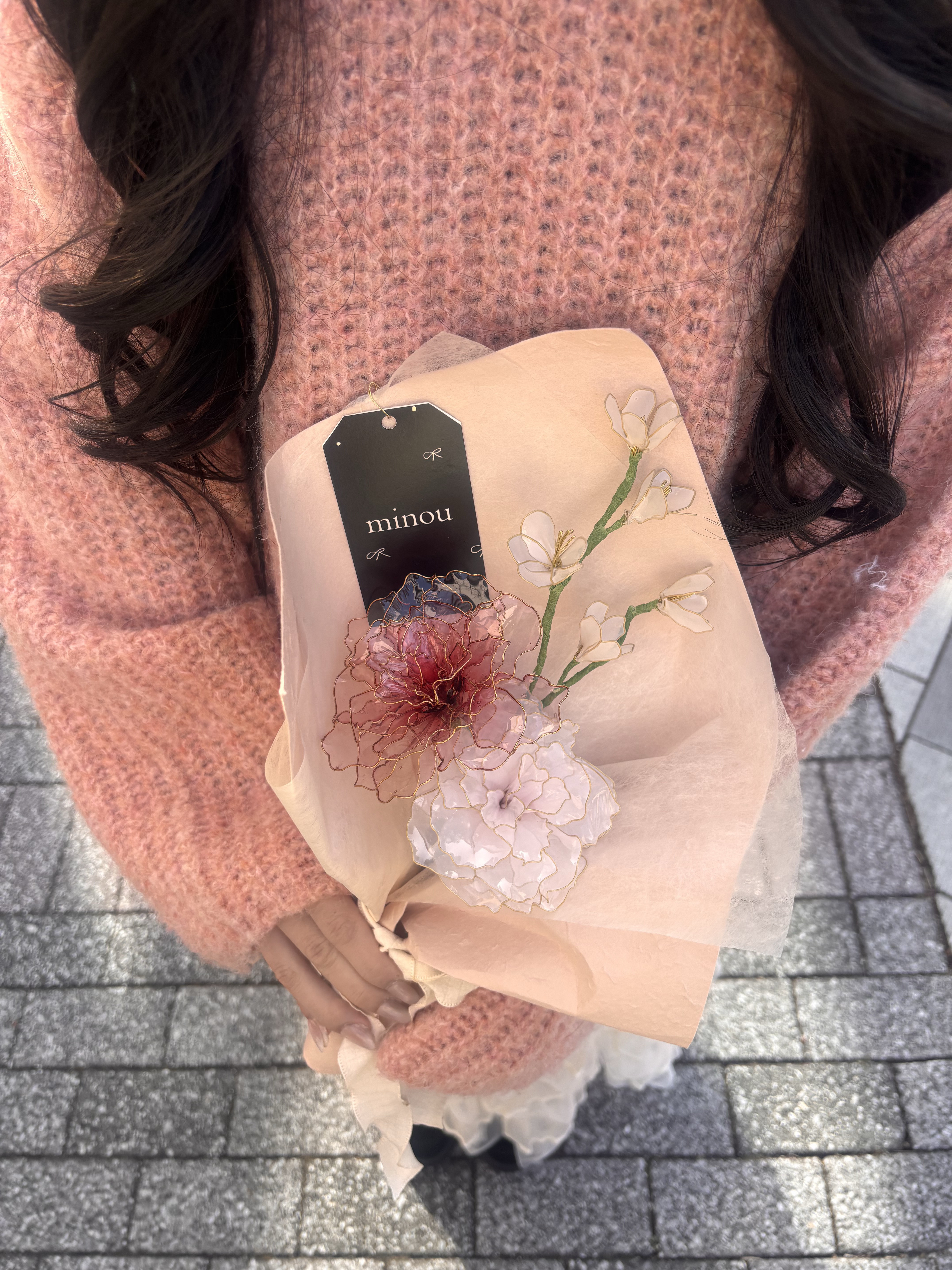 cotton pink carnation bouquet うるっとピンクカーネーションブーケ