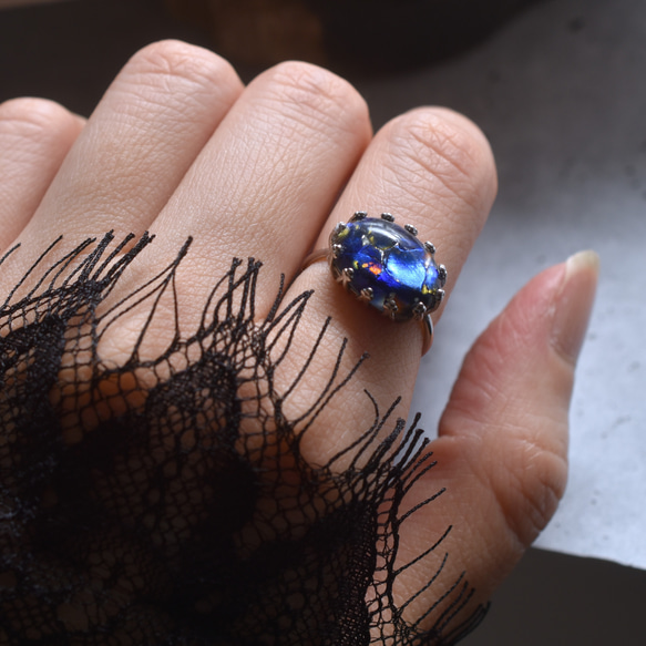 春季新品【數量有限，均碼】奇幻席勒復古捷克玻璃龍息SV925（戒指） 第17張的照片