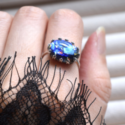 春季新品【數量有限，均碼】奇幻席勒復古捷克玻璃龍息SV925（戒指） 第8張的照片