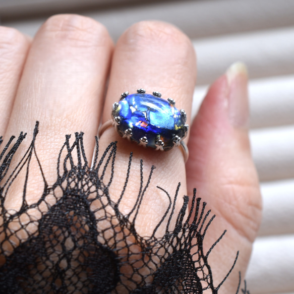 春季新品【數量有限，均碼】奇幻席勒復古捷克玻璃龍息SV925（戒指） 第8張的照片