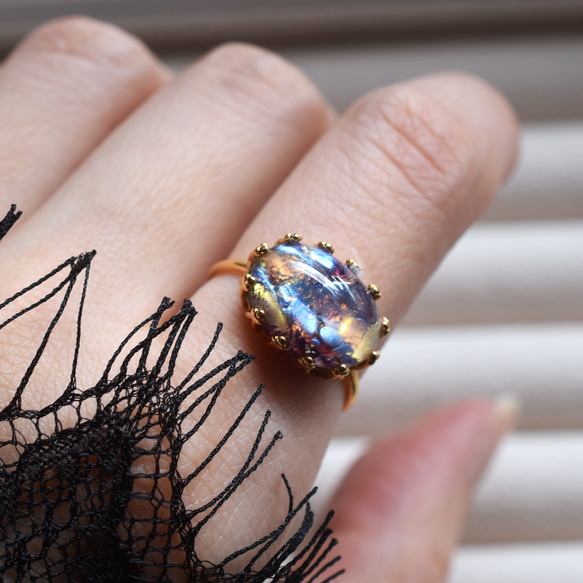 春季新品【數量有限，均碼】奇幻席勒復古捷克玻璃龍息SV925（戒指） 第12張的照片