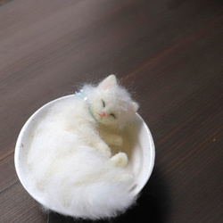 和カップ猫☆ふわふわふ○10.5cm 羊毛フェルト 上杉こまめ 通販