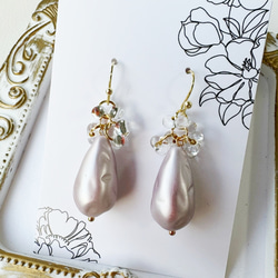 フラワー・シーリングスタンプピアス8 ピアス（フック・チェーン） 花