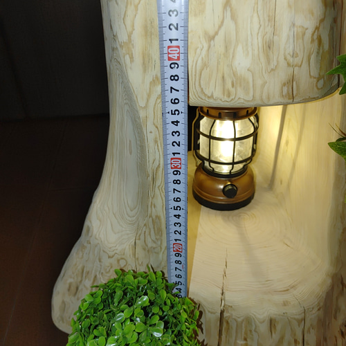 ①大型 切り株 ひのき くりぬき 親子 本立て 椅子 スツール テーブル