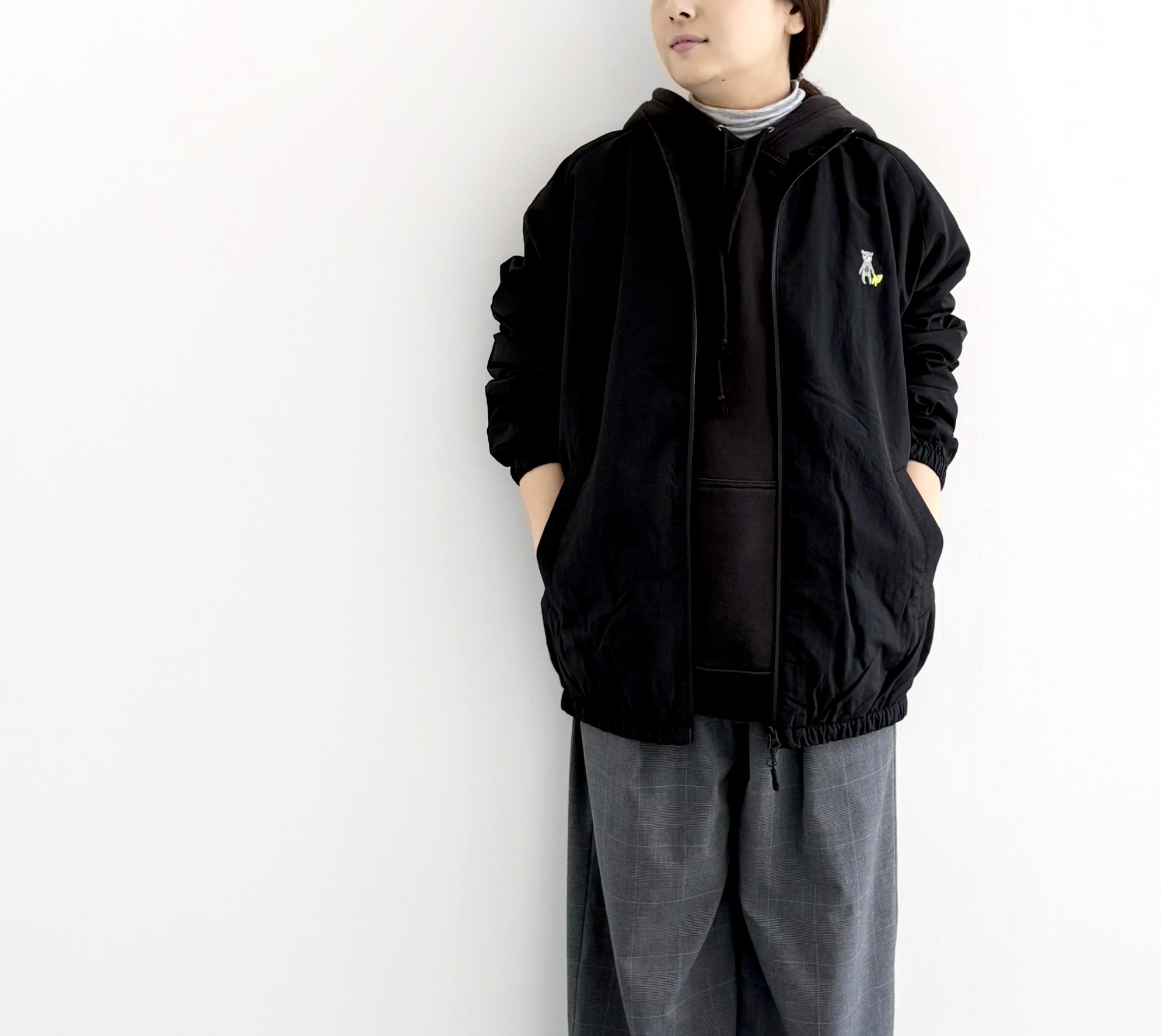 【各サイズ1点限り】8くまオーバーサイズ ナイロンジャケット（撥水）