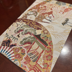 豪華刺繍の袋帯リメイク 正絹クッションカバー長方形1596 クッション